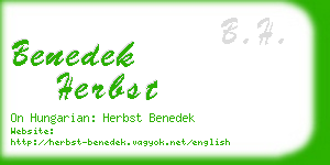 benedek herbst business card